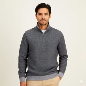 Alfani Mens Regular-Fit Sweatshirt Solid 1/4-Zip Gray